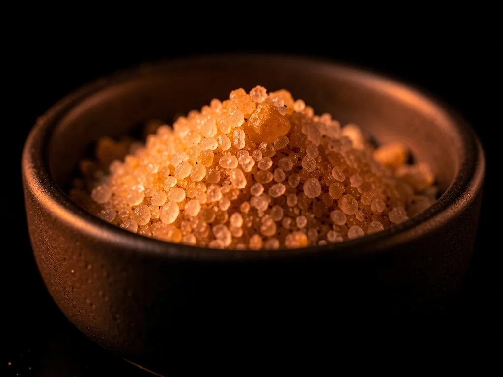 Macro shot of crystalline nutritional powder