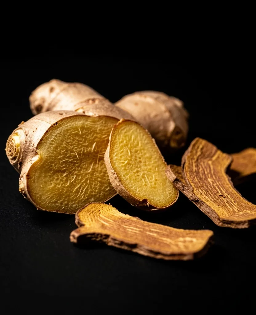 Makrofotografi akar tanaman herbal Indonesia